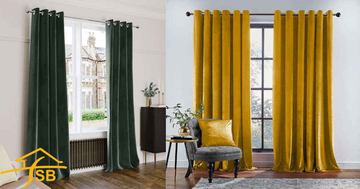 Velvet Living Room Curtain Designs